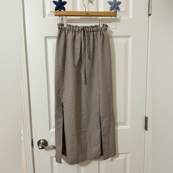 ASOS plaid maxi skirt adjustable waistband Scrunched - Picture 1 of 8